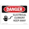 Signmission OSHA Danger Sign, 7" Height, 10" Width, Rigid Plastic, Electrical Current Keep Away, Landscape OS-DS-P-710-L-1194 - alternate 1